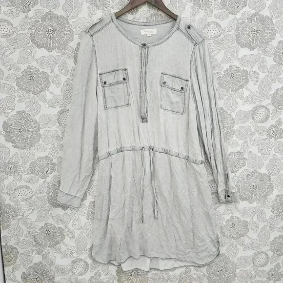 Two By Vince Camuto Shirt Dress Size XL Rayon Long sleeve Gray 3566C - Picture 1 of 8